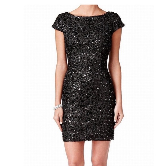 Adrianna-Papell sequins cocktail plus size dress - Picture 2 of 15
